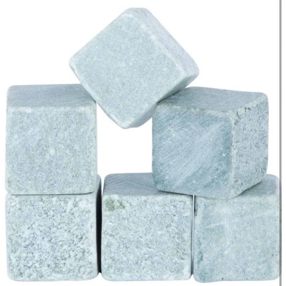 Viski Glacier Rocks, Whiskey Stones Set, Bourbon Rocks, Chilling Stones Set Of 6